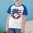 thumbnail image 2 of CFLVAEK Kids 4th of July Shirts Girls Boys Raglan Short Sleeve Tshirt American Flag Baseball Graphic Tees Casual Crewneck Tshirts 4 Years, 2 of 8