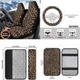 thumbnail image 5 of KUIFORTI Leopard Print Seat Covers for Cars 6 Pack with Car Steering Wheel Accessories Auto Center Console Pad Car Seat Belt Pad Cover Personalized for Cars Sedans and SUVs, 5 of 6