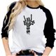 thumbnail image 1 of Camiseta suelta estampada a la moda para mujer, blusa de manga larga, cuello redondo, camisetas informales Pompotops FGAJ8269, 1 of 5