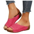 thumbnail image 1 of Womens Wedge Orthopedic Sandals 2025 Comfortable Leather Arch Support Orthotic Platform Walking Dress Slip on, 1 of 7