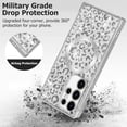 thumbnail image 3 of Magnetic Clear for Samsung Galaxy S24 Ultra Case Leopard Glitter [Compatible with Magsafe] Slim Soft TPU Electroplated Shockproof Protective Phone Case Cover for Samsung S24 Ultra Silver, 3 of 7