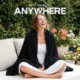 thumbnail image 5 of Utopia Bedding Fluffy Striped Fleece Blanket Black Throw, 50x60 Inches Warm, Lightweight, Ribbed, Soft, Cozy, Bed, Sofa, Chair, Home Decor, Gift, 5 of 5