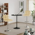 thumbnail image 2 of JJUN Bar Stools Modern Pu Leather Swivel Adjustable Hydraulic Bar Stool Square Counter Height Stool Set of 2 (Beige), 2 of 8