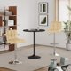 thumbnail image 2 of JJUN Bar Stools Modern Pu Leather Swivel Adjustable Hydraulic Bar Stool Square Counter Height Stool Set of 2 (Beige), 2 of 8