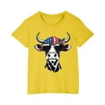 thumbnail image 2 of Tdoqot Girls 4th of July Funny Shirts- Cotton Fashion Short Sleeve Summer T Shirts Kids Clothes Tops Yellow Size 3 T, 2 of 5