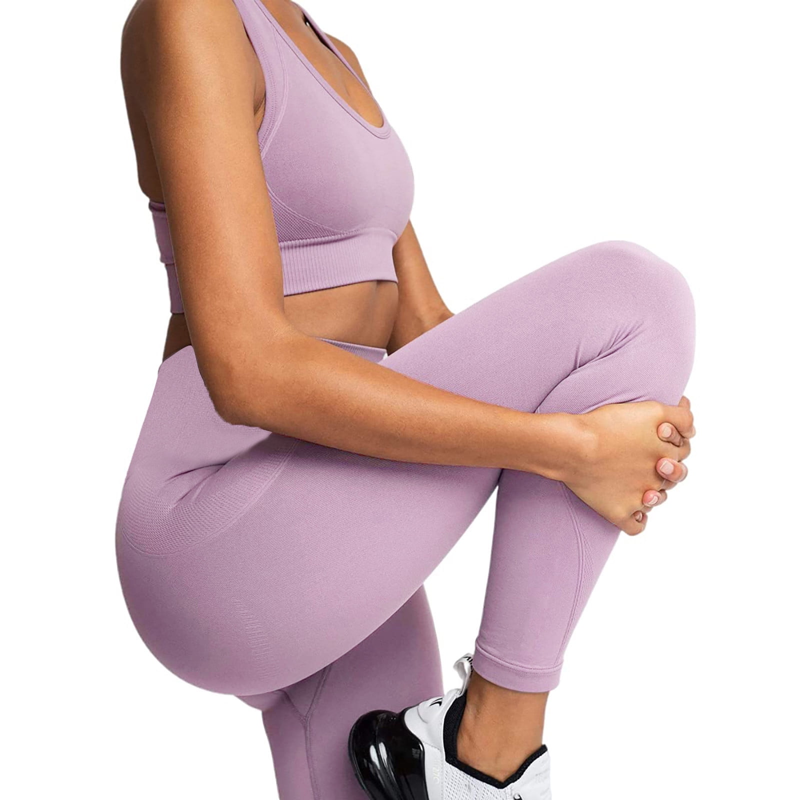 Podplug Work Out Sets Gym for Women, Women's Workout Outfits 2 Pieces Yoga Set  Gym Exercise Seamless Yoga Leggings with Sports Bra Fitness Activewear 