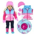 thumbnail image 5 of Sophia's Winter Clothing Accessory Set with Puffy Vest, Hat, Mittens and Snow Tube for 18" Dolls, 5 of 8