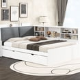 thumbnail image 2 of Wood Bed with Trundle, Solid Pine Construction - Long - lasting Bedroom Bed with Space Utilization, 2 of 2