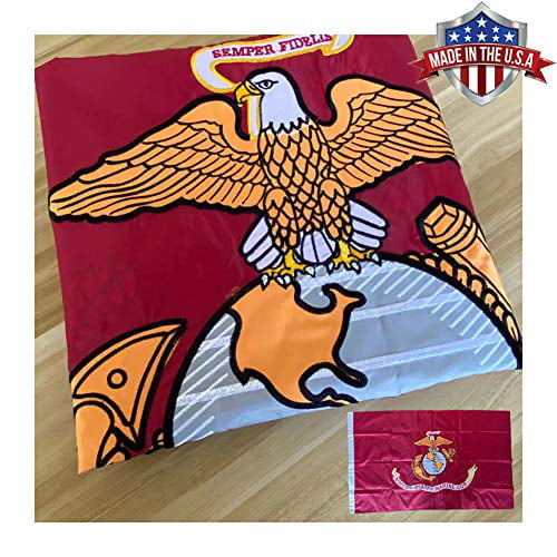 3x5 Embroidered USMC Marines Marine Semper Fi Double Sided 2ply Nylon Flag USA