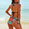 thumbnail image 2 of Bandana Paisley Patchwork Pattern Women's Bikini V Neck Swimsuit Set 2 Piece Over Size Bathing Suit Side Triangle Bathing Suit, 2 of 9