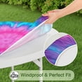 thumbnail image 5 of Pink Blue Tie Dye Flower Pattern Round Fitted Tablecloth with Elastic Edge,Dining Table Cover Waterproof,Outdoor Round Tablecloth for Camping,Dining,Indoor and Outdoor, 5 of 7