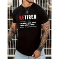 thumbnail image 1 of T-shirts Graphiques à Col Rond 'Retirés', T-shirts Décontractés, Manches Courtes Confortables, Vêtements d'Été pour Hommes, 1 of 8