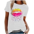 thumbnail image 1 of Birdeem T-Shirt Blouse à Manches Courtes à Col Rond Imprimé pour Femmes, Coupe Ample, 1 of 5