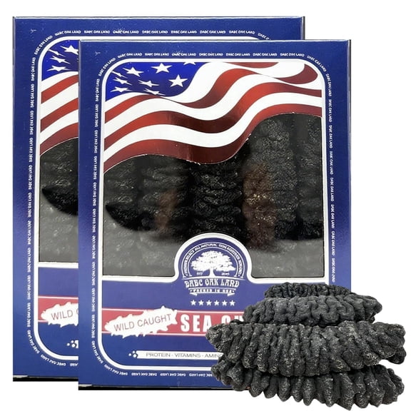 2LB Dried Wild Sea Cucumber, XXL Natural South American Sun Dried Sea Cucumber, Premium Deep Sea Wild Caught Grade AAAA32OZ XXL BOX