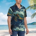 thumbnail image 3 of Gukieu Surfing Turtle Print Men's Short-sleeved Shirts, Button-down Lapel Hawaiian Shirts, T-shirts, Beach Vacation Summer Casual Wear,X-Large, 3 of 7