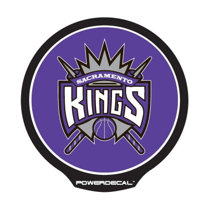 PowerDecal PWR80001 Decal NBA (R) Series Sacramento Kings Logo; Backlit LED; Round; Purple/ Gray/ White; Black Plastic; 4.5 Inch Diameter
