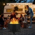 thumbnail image 3 of ChaoLink 26" Smokeless Fire Pit with Ash Tray Base, Wood Burning Firepit with Adjustable Foot & Fire Poker, Portable for BBQ, Bonfire, Camping, 3 of 7