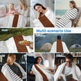 thumbnail image 5 of Contemporary Brown Cooling Blanket, Lightweight Breathable Summer Throw Blanket with Double Sided Cold Effect, Modern Art Boho Striped Black Picnic Beach Blankets Bed Sheet for Hot Sleepers 50"x60", 5 of 8