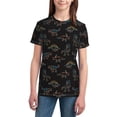thumbnail image 3 of Wukai Neon Dinosaur Youth Unisex Short Sleeve T-Shirt for Boys, Girls, Teens, and Kids-Medium, 3 of 7