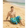 thumbnail image 5 of HAPPY BAY Men's Swim Trunk Bathing Suit Sarong Pareo Beach Wrap One Size Ocean, Floral Hibiscus Palm Tree Summer Vacation Aloha, 5 of 5