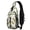 School Bus and Wheels White Pattern, variant on School Bus and Mountains Pink Pattern Sling Backpack, Casual Day Sling Pack with Earphone Port, Adjustable Strap Gift Ideas for Travel Shopping