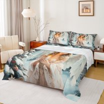 Feelyou Dreamy Western Angel Bed Sheets, Festival Christmas King Sheets, Teens Boys Girls Kids Sheet Set, Luxury Bedroom Decor, 4 Pieces