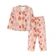 thumbnail image 1 of Balery Strawberry Conjunto de Pijama con Estampado para Mujer, Conjunto de Dos Piezas con Manga Larga, Ropa de Dormir Suave con Bolsillos, Pijamas Cómodos-Large, 1 of 7