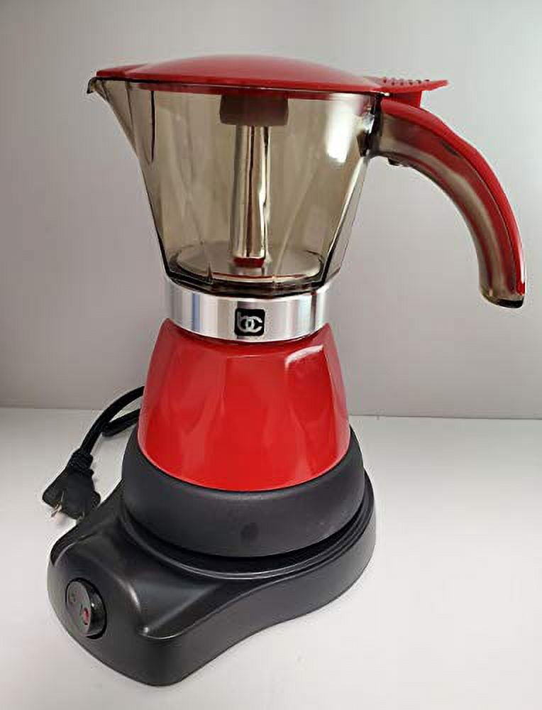 Bene Casa - Electric Espresso Maker 1-3 Cup Red, Cafetera Electrica Roja de 3 Tasa Model BC-95514.