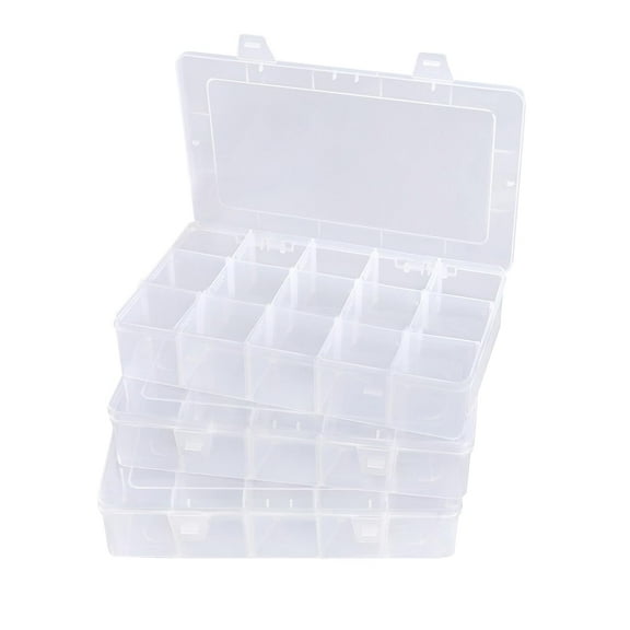 Ksopiavobs Tackle Box Organizer Plastic Organizer 1 Pack Bead Container Plastic Organizer Box with Dividers Plastic Jewelry Box Large 15 Grid Craft Organizer