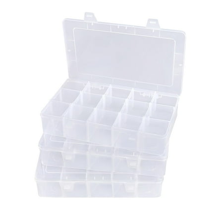 Holzlrgus Tackle Box Organizer Plastic Organizer 1 Pack Bead Container Plastic Organizer Box with Dividers Plastic Jewelry Box Large 15 Grid Craft Organizer