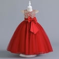 thumbnail image 1 of Vestido largo grande para niñas, vestido de princesa de malla, vestido con lazo, vestido de princesa, 1 of 4
