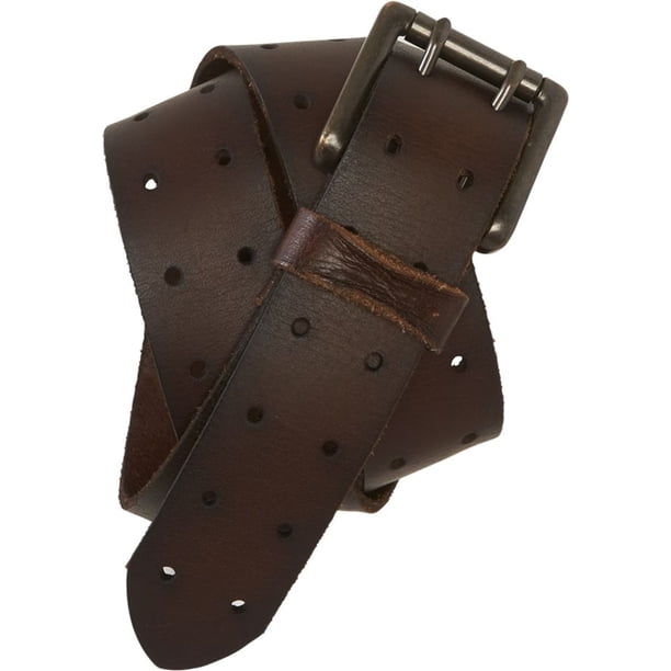 Cinturón de cuero perforado Aeropostale para hombre, marrón, extragrande Aeropostale Medio