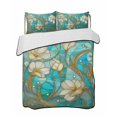 thumbnail image 2 of Quilts Twin Size, Teal Abstract Soft Comforter Bedding Set for Bed, Luxury Floral Golden Swirls Modern Lightweight Quilted Bedspread with Pillow Cover(2 Pieces) for All Season, 68x86 Inch, 2 of 9