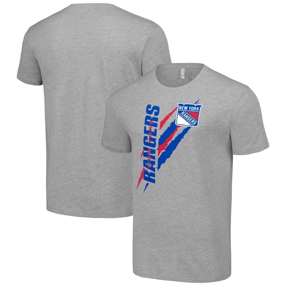 Men's Starter  Heather Gray New York Rangers Color Scratch T-Shirt