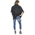 thumbnail image 3 of Faux Short Fur Poncho Black, 3 of 4