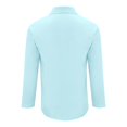 thumbnail image 6 of YEJIMAN Blue Oversized Tshirts For Women, Linen Women's Spring Summer Color Shirt Long Sleeve Button Down Shirt Loose Fit Vacation Beach Workwear Tops Clothes, 6 of 8