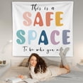 thumbnail image 3 of Boho Rainbow Mental Health Tapestry Wall Hanging, Boho Kids Room Nursery Decor, This Is a Safe Space Wall Blanket Decor for Therapy Counselor Office Playroom Classroom, 50x60 Inch, 3 of 6