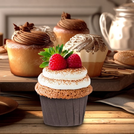 PAMINGONO 50pcs Paper Cupcake Liners for Baking Coffee Nonstick Rolled Edge Design Home Baking Convenience Any Event