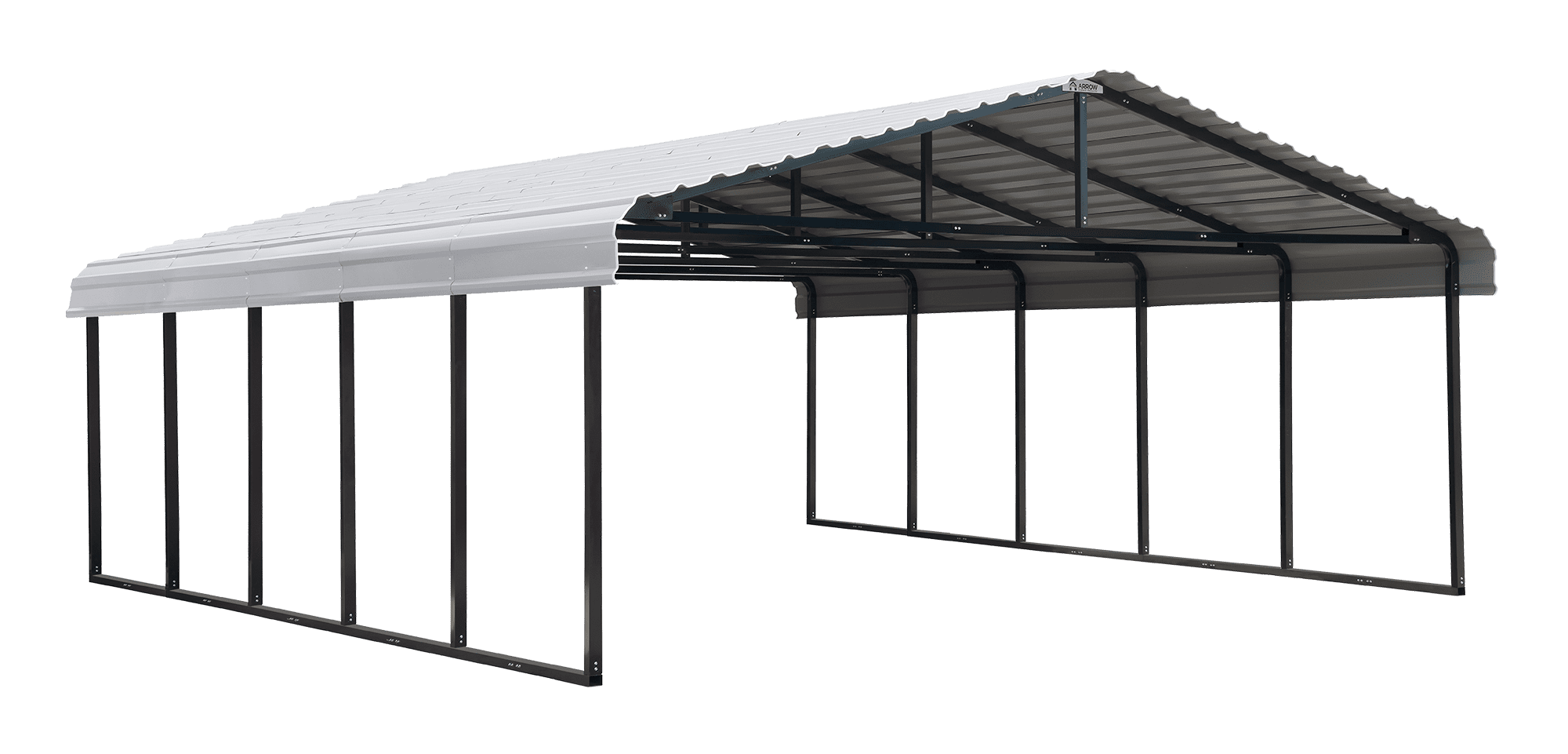 Arrow Metal Carport With Steel Roof Panels 20x24