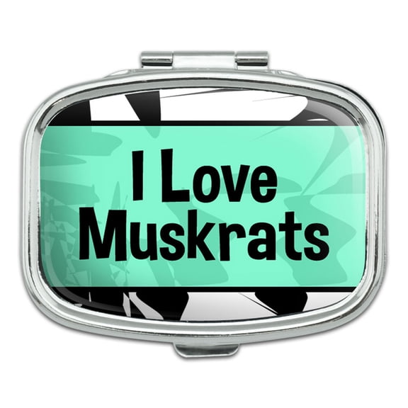 I Love Heart Animals - Muskrats - Rectangle Pill Box