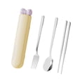 thumbnail image 4 of Siruishop Spoon Chopsticks Set Flatware with Case ,Gadgets, Travel Utensils ,Portable Cutlery Set for Daily Use Kitchen Camping Student Yellow 4 Pieces, 4 of 8