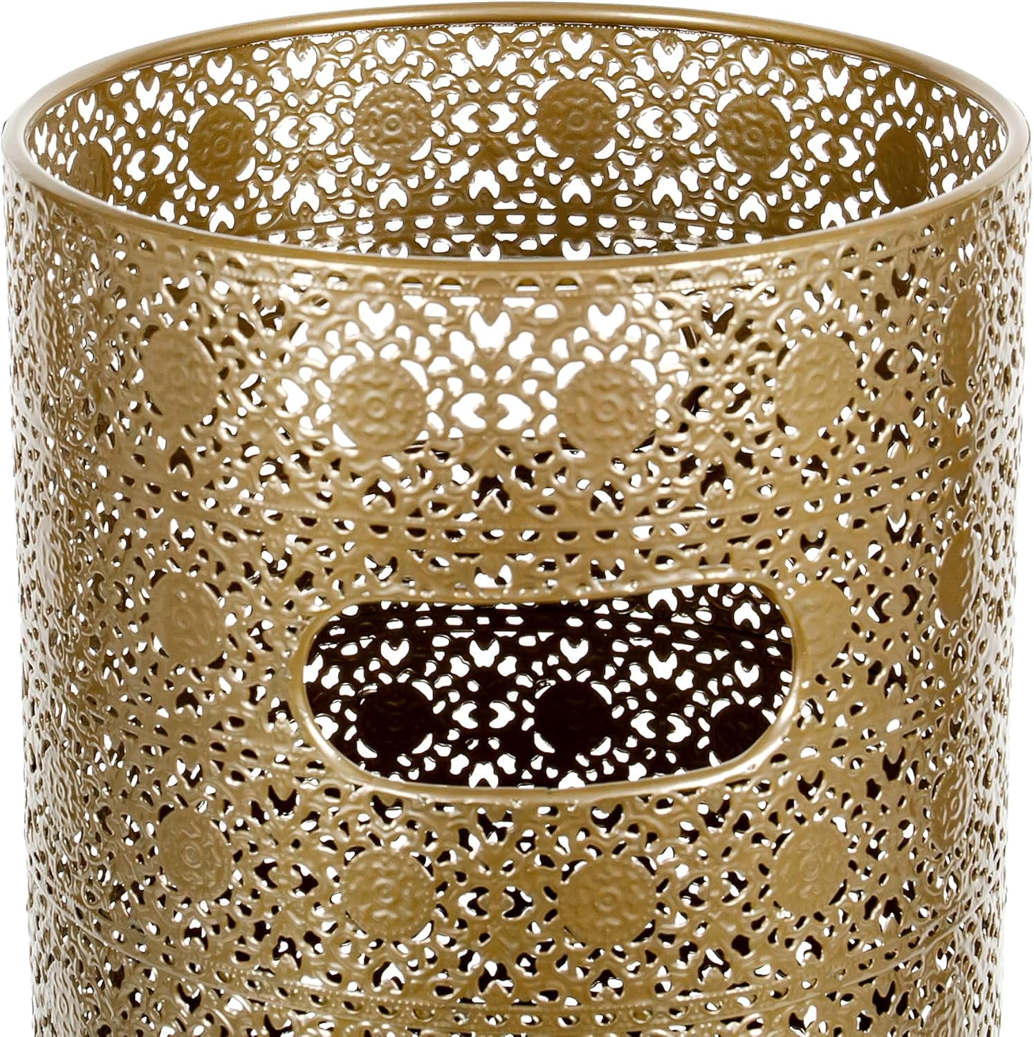 Concepts 21 Inch Heavy Duty Metal Umbrella Stand, Decorative Umbrella Holder for Entryway, Indoor Outdoor Umbrella Organizer Storage Rack for Home Office Patio- Gold Lace