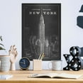thumbnail image 6 of Luxe Metal Art 'Blueprint Map New York Chrysler Building Black' by Sue Schlabach, Metal Wall Art, 12"x16", 6 of 7