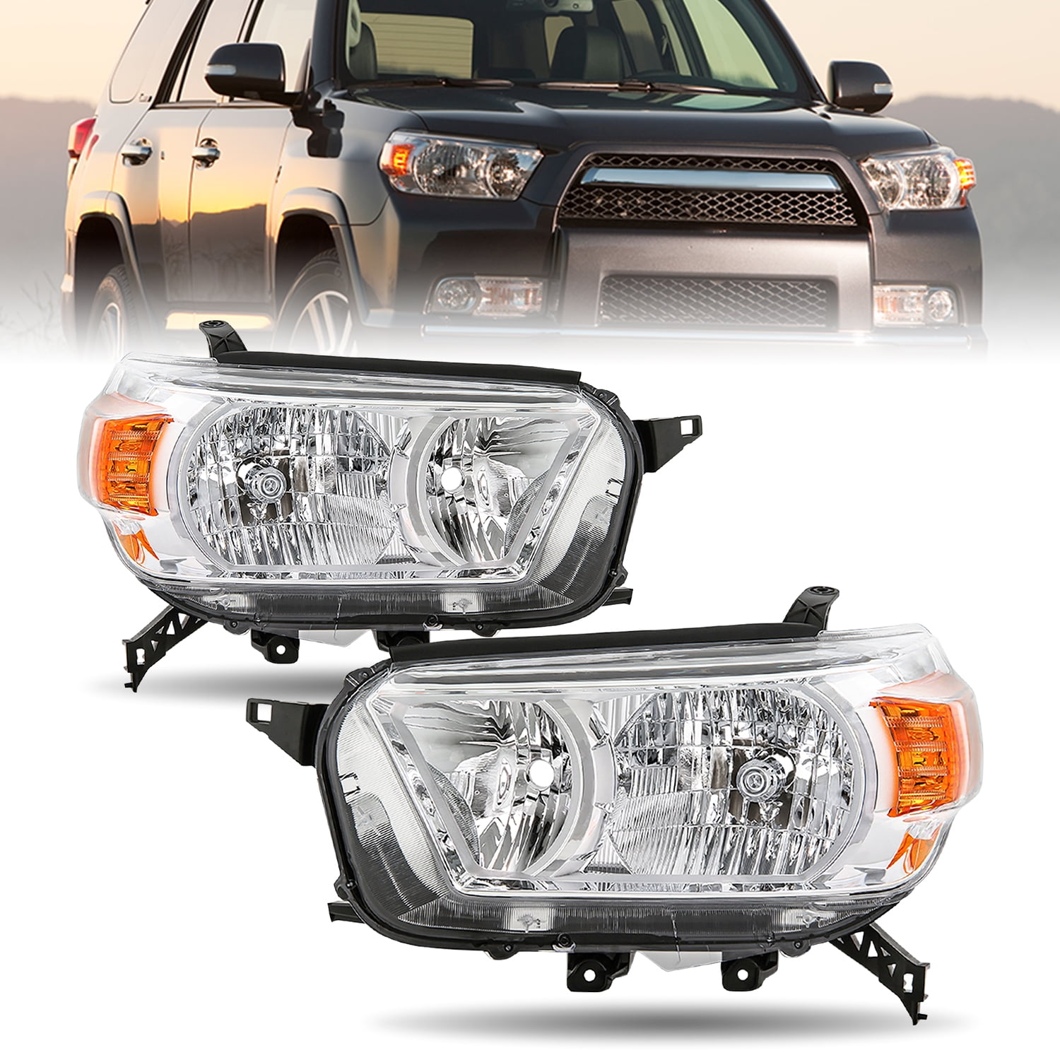 For 2010-2013 Toyota 4Runner Assembly Headlights  LH+RH Set