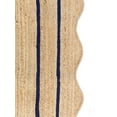 thumbnail image 3 of Vintage Jute Area Rug Decor Braided Rectangular Scalloped Vintage Carpet with Multi Border Navy 2' x 10' BY KALVEERA, 3 of 5