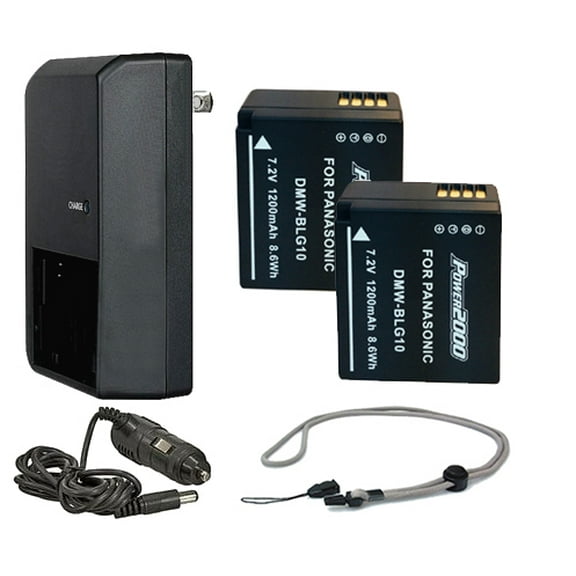 Leica D-LUX (Typ 109) High Capacity Batteries (2 Units) + AC/DC Travel Charger + Krusell Lanyard Neck Strap (Black Finish)