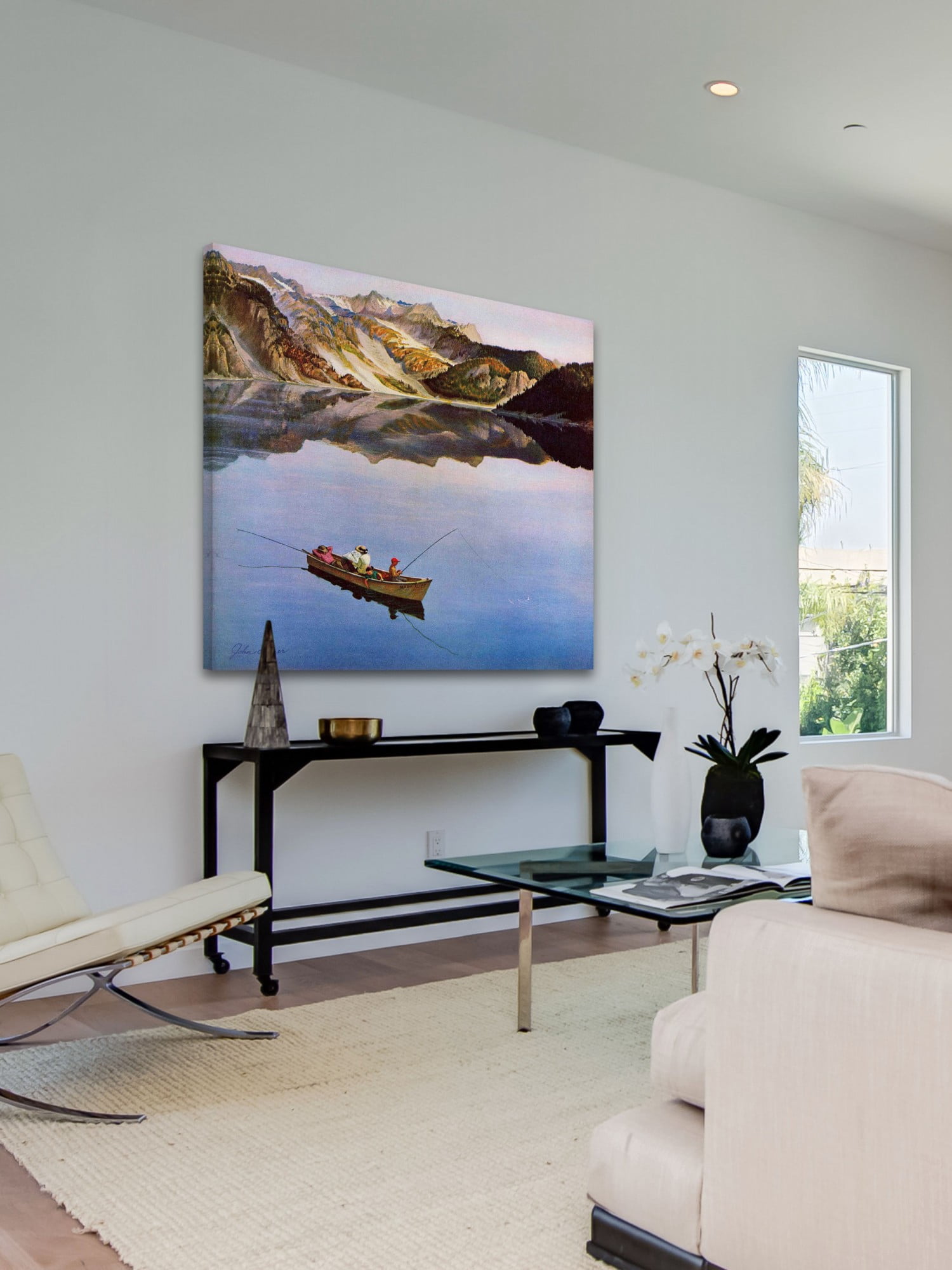 Marmont Hill Fishing on Mountain Lake by John Clymer Painting Print on Canvas