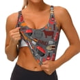 thumbnail image 3 of Balery BBQ Icons Sujetadores deportivos con espalda cruzada para mujer, acolchados, sin costuras, de alto impacto, ideales para yoga, gimnasio, entrenamiento y fitness.-X-Large, 3 of 8