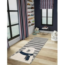 Unique Loom Whimsy Kids Collection Area Rug - Snowman (2' 7" x 6' 1" Runner Gray/Ivory)