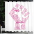 thumbnail image 4 of Ambesonne Feminist Shower Curtain, Lgbt Female Fist Print, 69"Wx84"L, White and Pink, 4 of 5